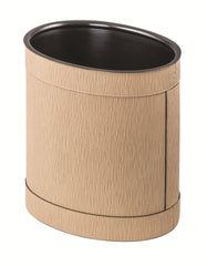 Crosby Leather-Covered Wastepaper Bin Oval Without Lid