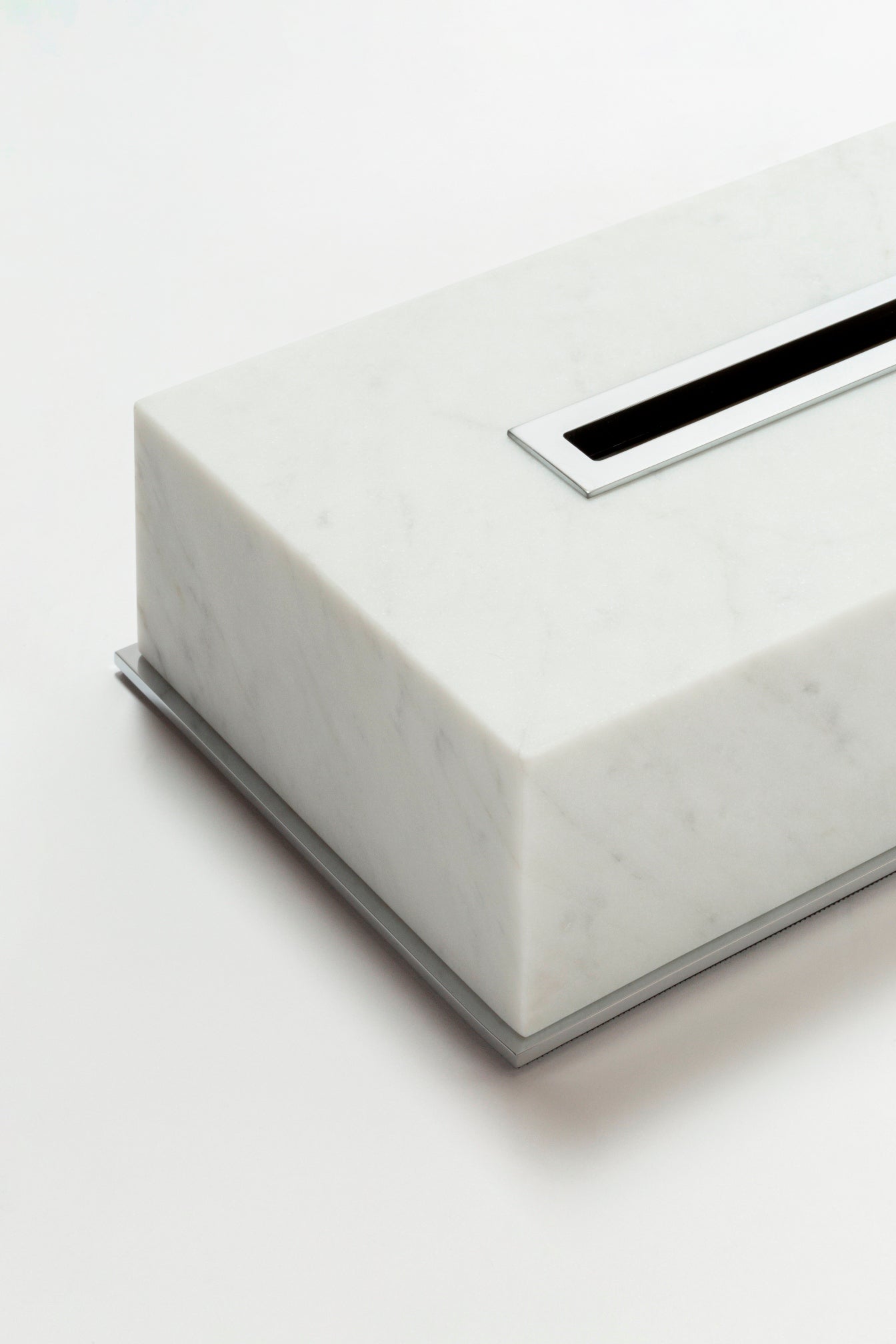 Giobagnara Positano Marble Tissue Holder | Brass Base Frame and Spout | Non-Slip Waterproof Rubber Base | Ideal for Yacht Decor