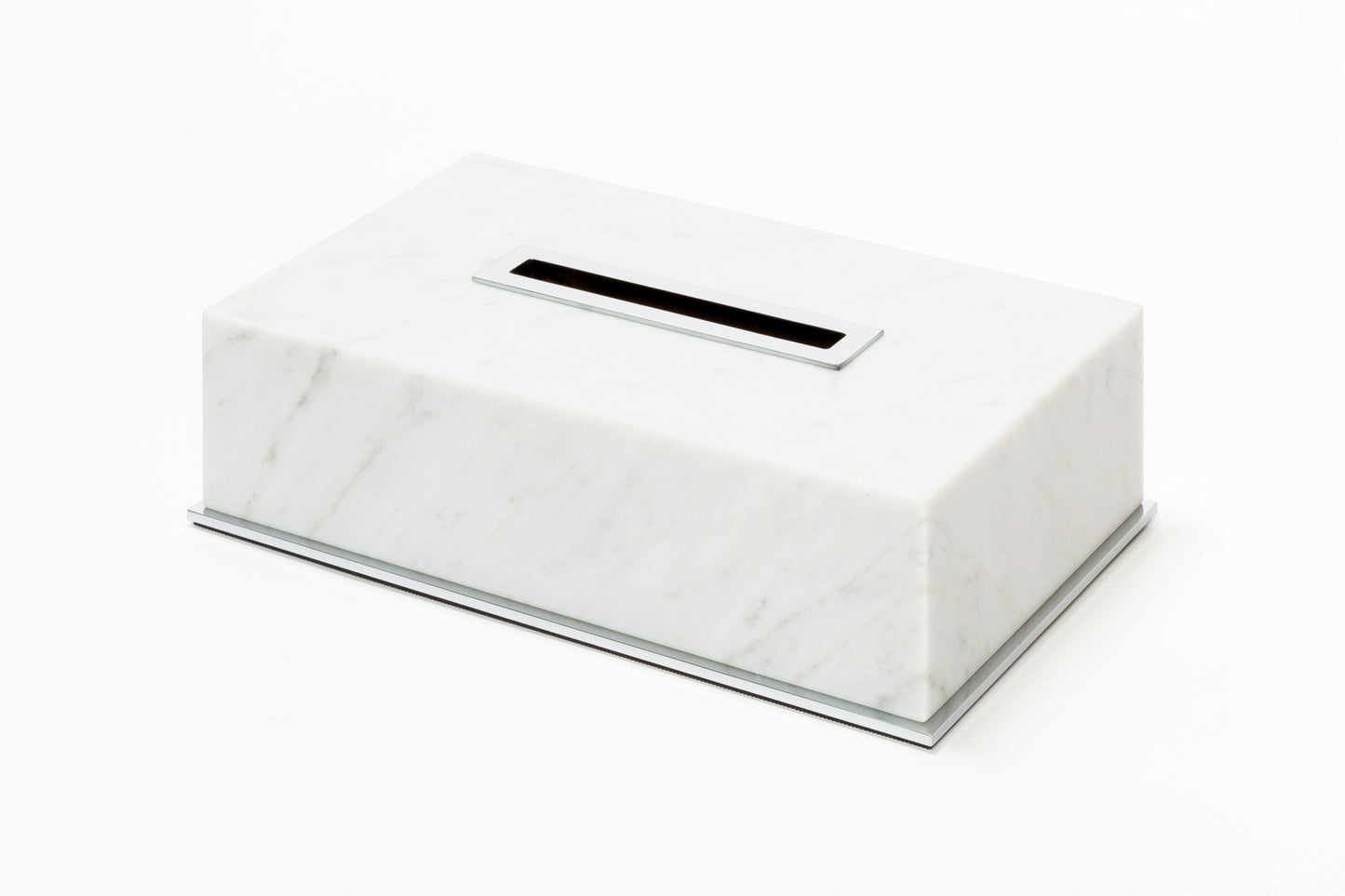 Giobagnara Positano Marble Tissue Holder | Brass Base Frame and Spout | Non-Slip Waterproof Rubber Base | Ideal for Yacht Decor