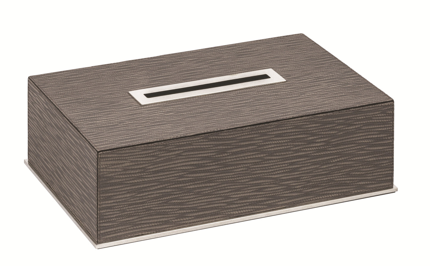 Firenze Leather-Covered Wood Tissue Holder with Flaps Rectangular