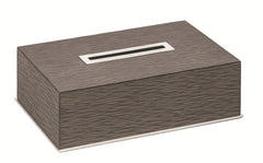 Firenze Leather-Covered Wood Tissue Holder with Flaps Rectangular