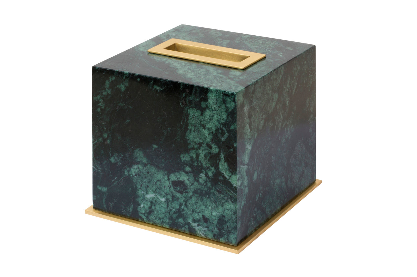 Giobagnara Positano Marble Tissue Holder | Brass Base Frame and Spout | Non-Slip Waterproof Rubber Base | Ideal for Yacht Decor