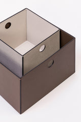 Marea Leather Storage Basket with Side Handles Square