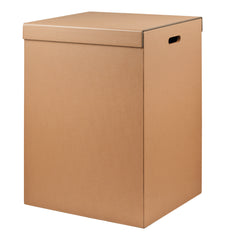 Parma Leather-Covered Wood Laundry Basket w Magnetic Closure Large