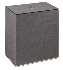 Firenze Leather-Covered Wood Bin With Metal Base Frame Rectangular With Lid
