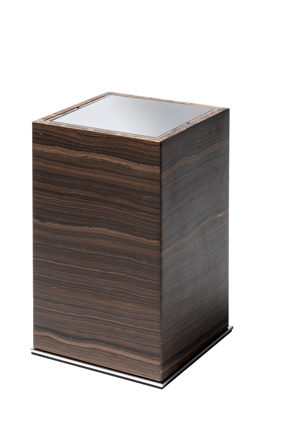 Giobagnara Positano Square Marble Bin | Brass base frame and plexiglass inner structure | Non-slip waterproof rubber base | Explore Luxury Home Accessories at 2Jour Concierge, #1 luxury high-end gift & lifestyle shop