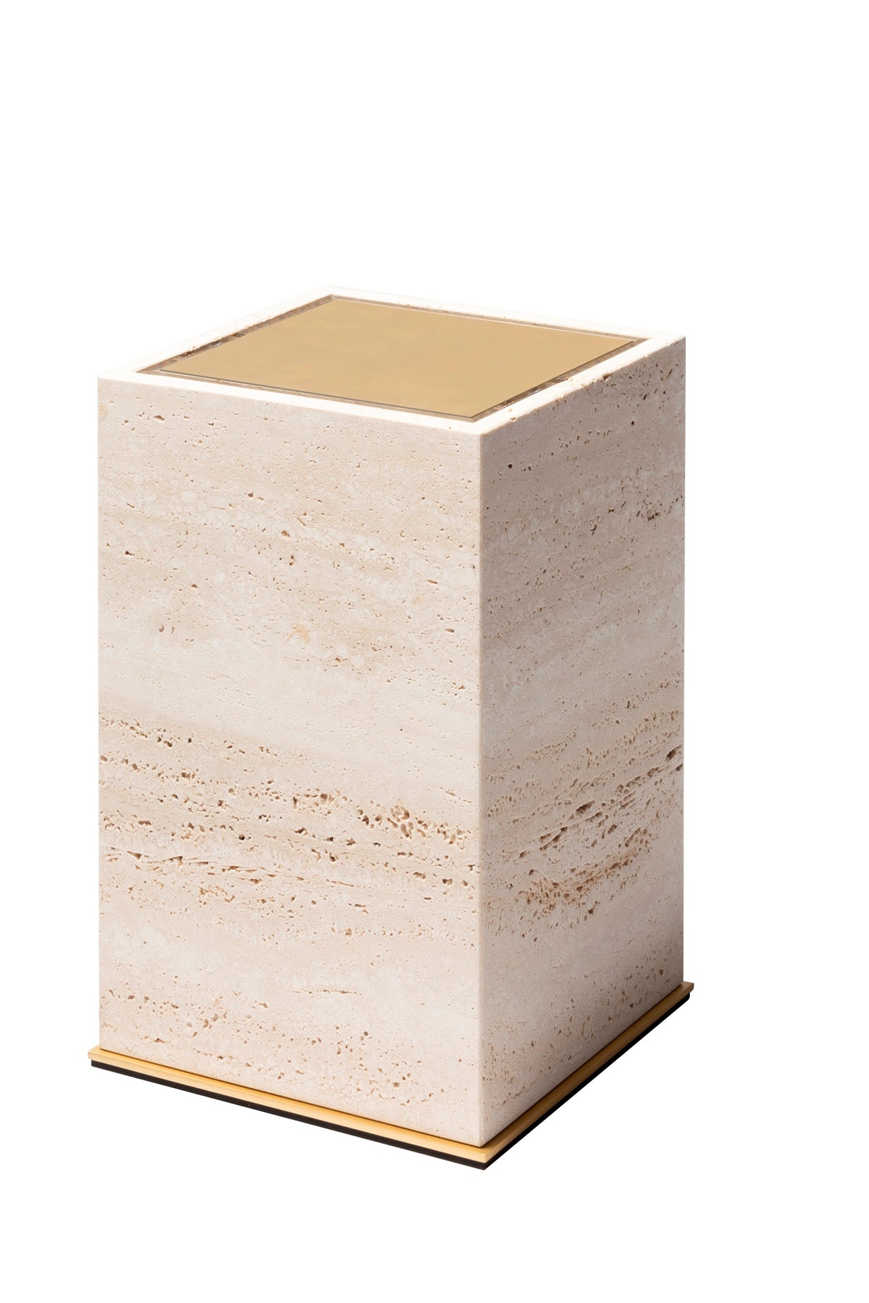 Giobagnara Positano Square Marble Bin | Brass base frame and plexiglass inner structure | Non-slip waterproof rubber base | Explore Luxury Home Accessories at 2Jour Concierge, #1 luxury high-end gift & lifestyle shop