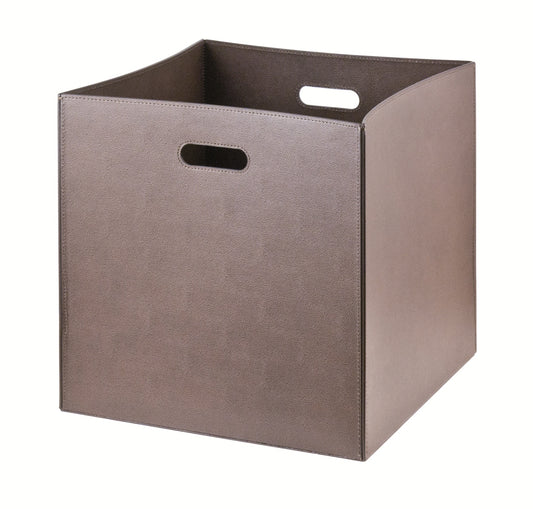 Marea Leather Storage Basket with Side Handles Square