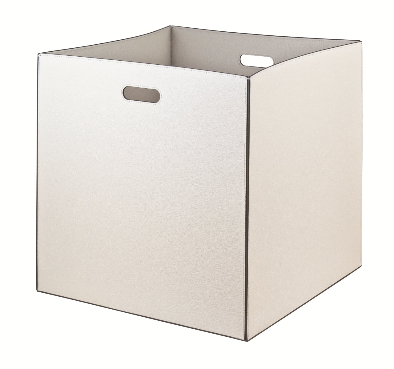 Marea Leather Storage Basket with Side Handles Square L