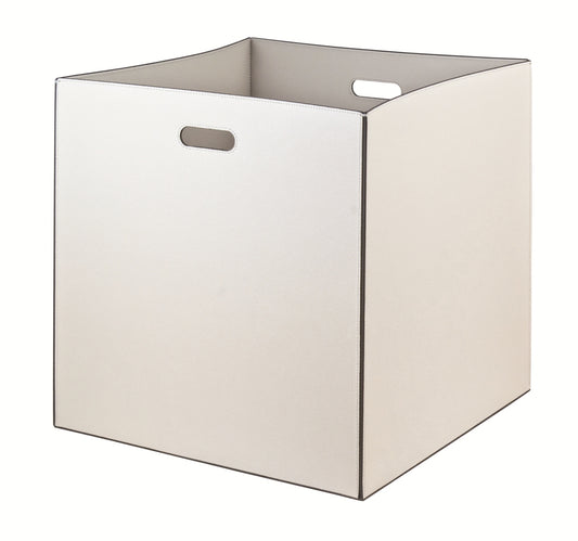 Marea Leather Storage Basket with Side Handles Square L