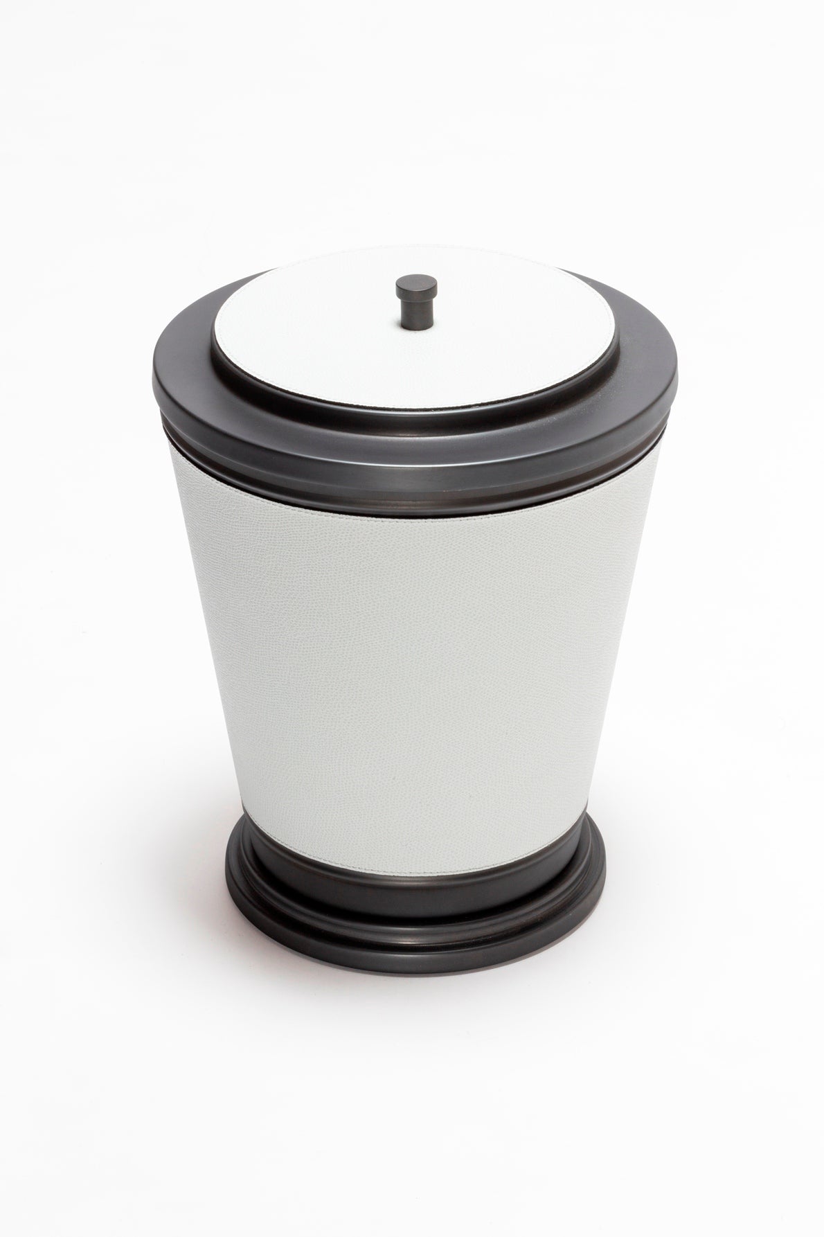 Manhattan Leather-Covered Metal Bin