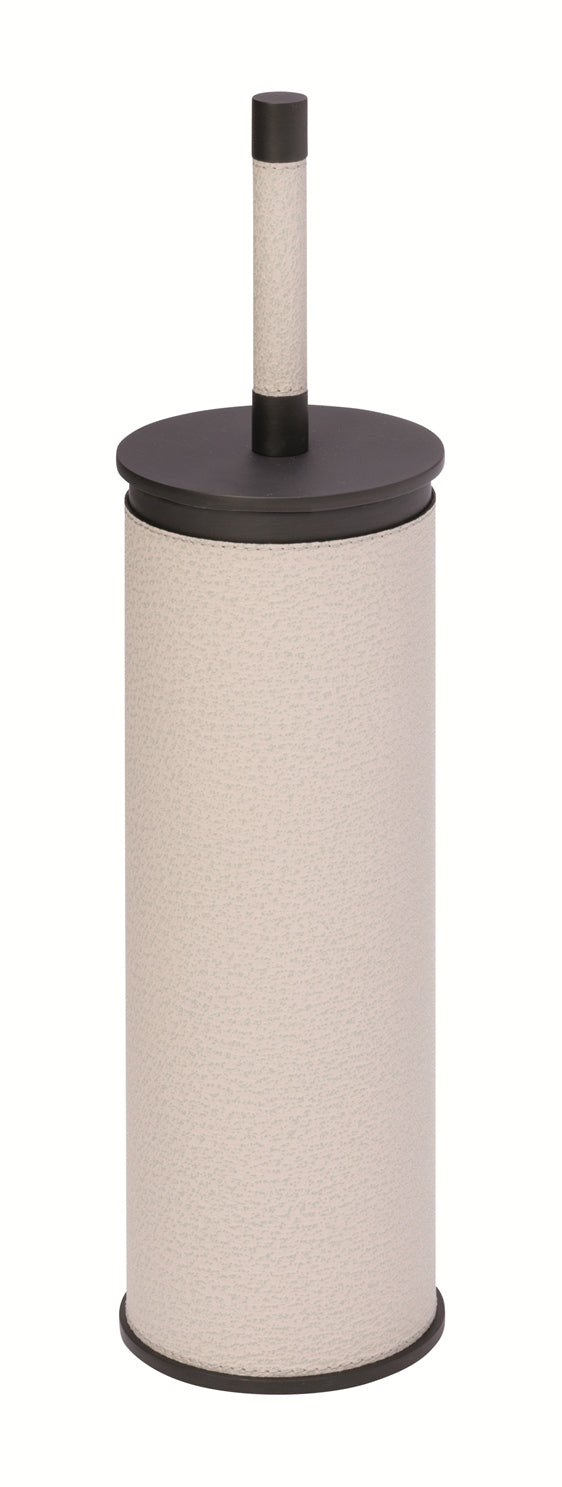 Giobagnara Positano toilet brush | Part of the Positano bathroom collection | Leather-covered solid brass structure with refined craftsmanship | Features a non-slip waterproof rubber base for added stability | Available in chrome, bronze, or brass finishes | Bathroom accessories | 2Jour Concierge, your luxury lifestyle shop