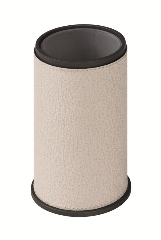 Giobagnara Positano toothbrush holder | Leather-covered solid brass structure with refined detailing | Brass base frame with non-slip waterproof rubber base | A timeless accessory for elevated bathroom decor | Available in chrome, bronze, or brass finishes | Bathroom accessories | 2Jour Concierge, your luxury lifestyle shop