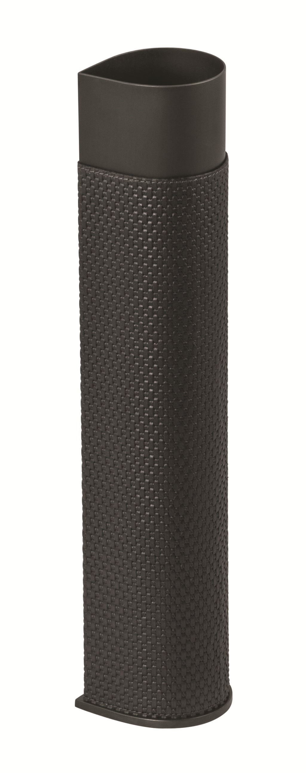 Giobagnara Drop Vase | Partially leather-covered metal vase with a magnetic base for flawless stability on ferrous surfaces or the optional stand (sold separately); offered in three luxurious finishes for versatile display | Home Decor / Vases | 2Jour Concierge, your luxury lifestyle shop