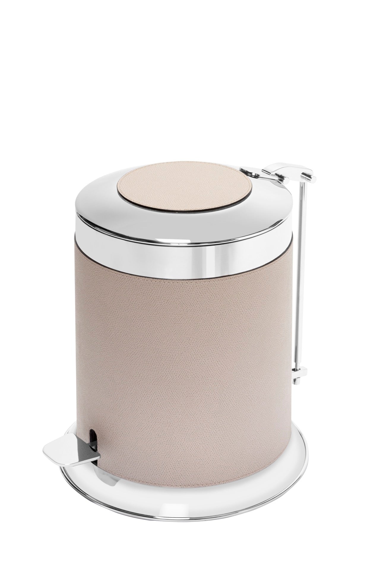 Bebop Metal Pedal Bin With Leather Inserts And Removable Container