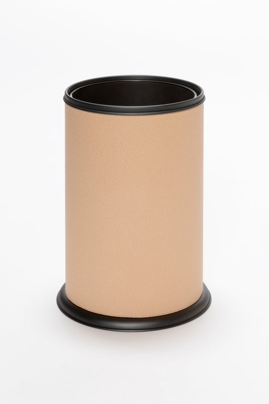 Dubai Leather-Covered Metal Bin Without Lid