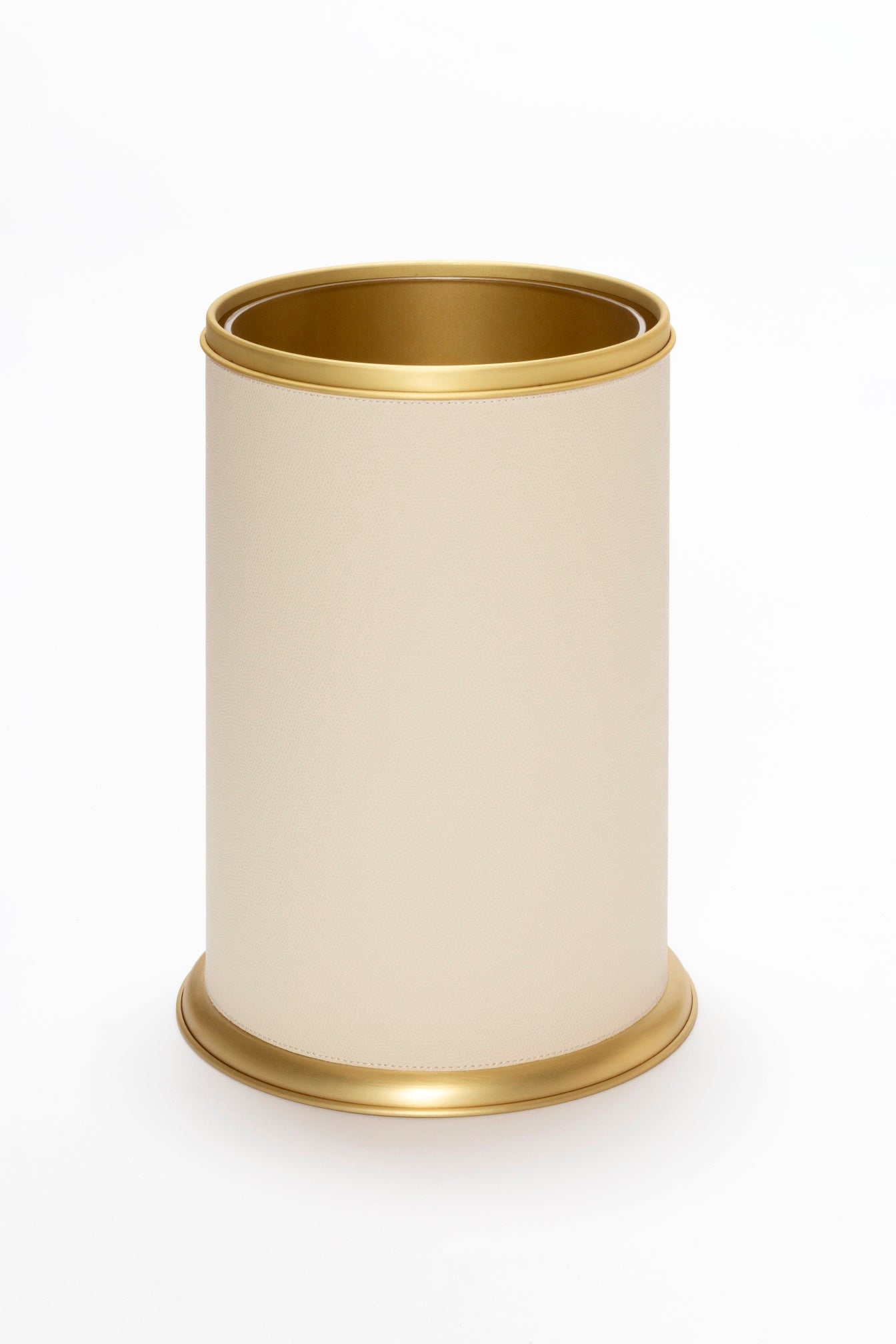 Dubai Leather-Covered Metal Bin Without Lid