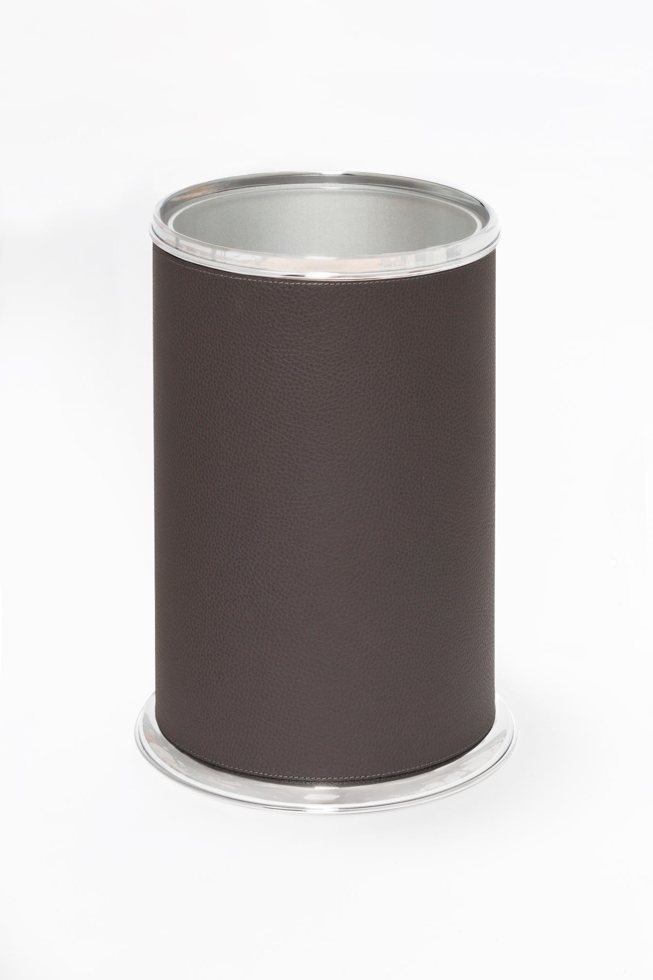 Dubai Leather-Covered Metal Bin Without Lid
