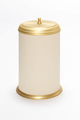 Dubai Leather-Covered Metal Bin With Lid