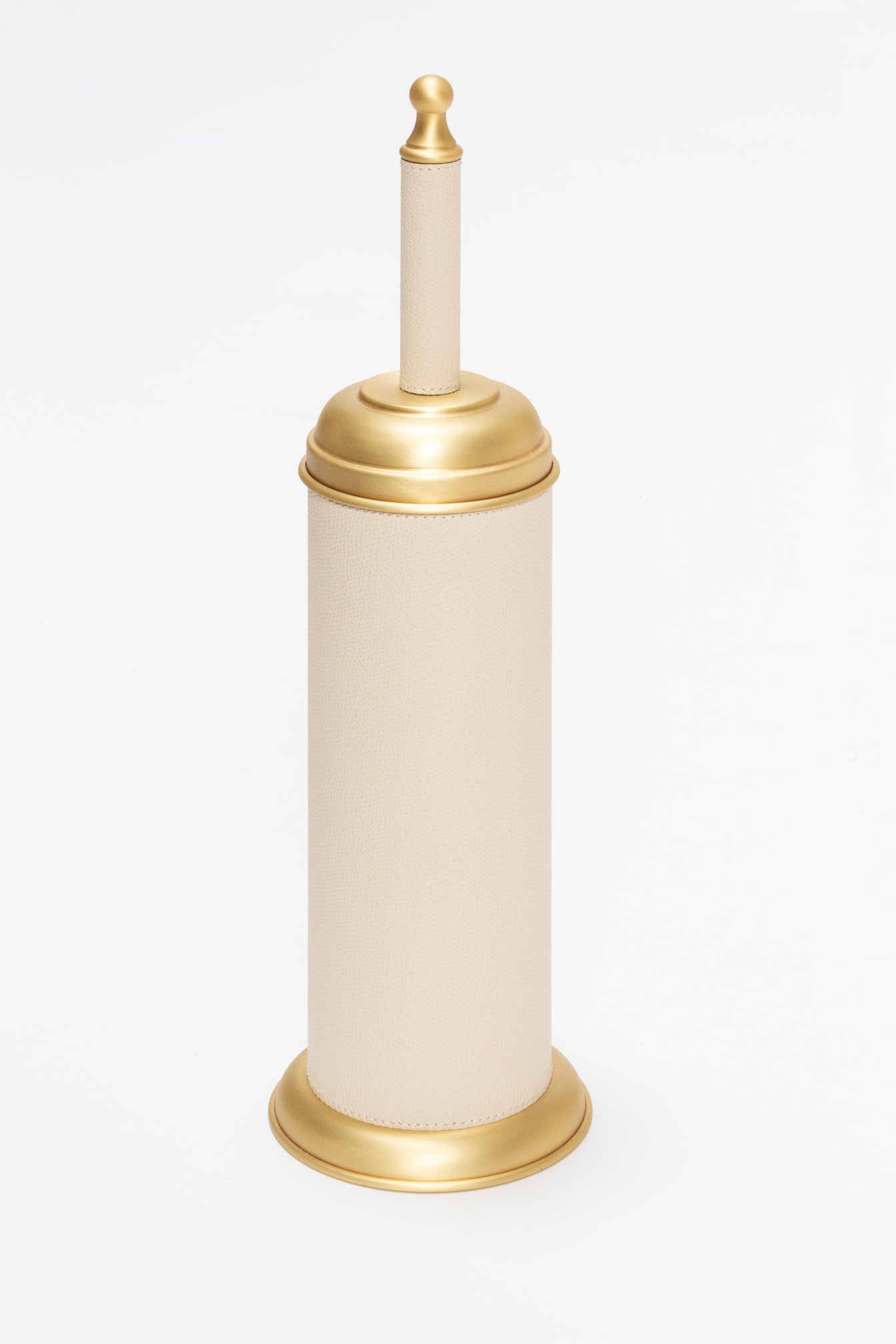 Giobagnara Dubai Leather-Covered Metal Toilet Brush | Part of Dubai Bathroom Collection | Luxurious Bath Accessories | Crafted with Fine Leather-Covered Metal Structure | Elegant and Functional Design | Explore the Dubai Bathroom Collection at 2Jour Concierge, #1 luxury high-end gift & lifestyle shop
