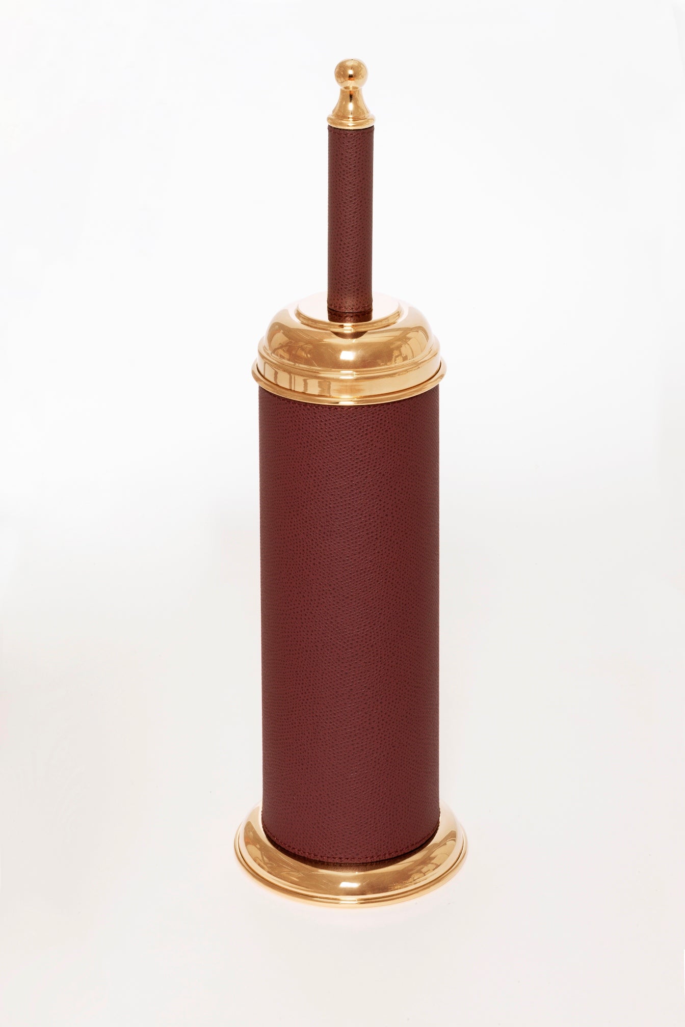 Giobagnara Dubai Leather-Covered Metal Toilet Brush | Part of Dubai Bathroom Collection | Luxurious Bath Accessories | Crafted with Fine Leather-Covered Metal Structure | Elegant and Functional Design | Explore the Dubai Bathroom Collection at 2Jour Concierge, #1 luxury high-end gift & lifestyle shop