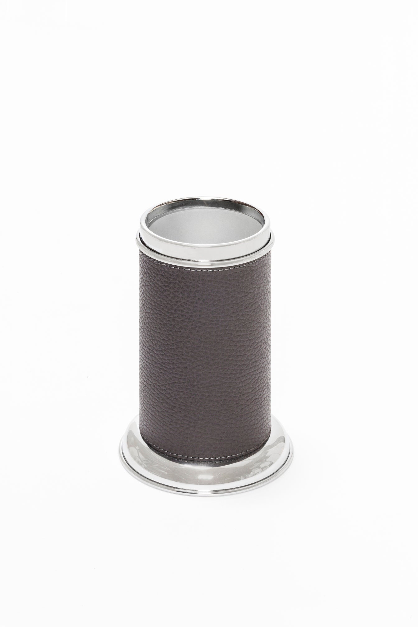 Giobagnara Dubai Leather-Covered Metal Toothbrush Holder | Part of Dubai Bathroom Collection | Luxurious Bath Accessories | Crafted with Fine Leather-Covered Metal Structure | Elegant and Functional Design | Explore the Dubai Bathroom Collection at 2Jour Concierge, #1 luxury high-end gift & lifestyle shop
