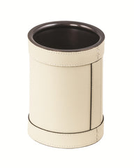 Brus Leather-Covered Bin With Removablle Metal Container Table Size