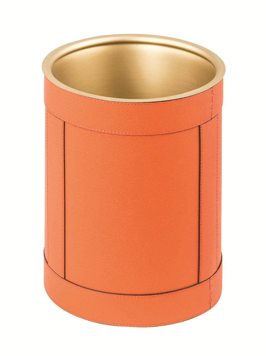 Giobagnara Brus Leather-Covered Bin With Removable Metal Container | Sleek design with a leather-covered exterior | Features a removable metal container for easy cleaning | Explore premium lifestyle accessories at 2Jour Concierge, #1 luxury high-end gift & lifestyle shop