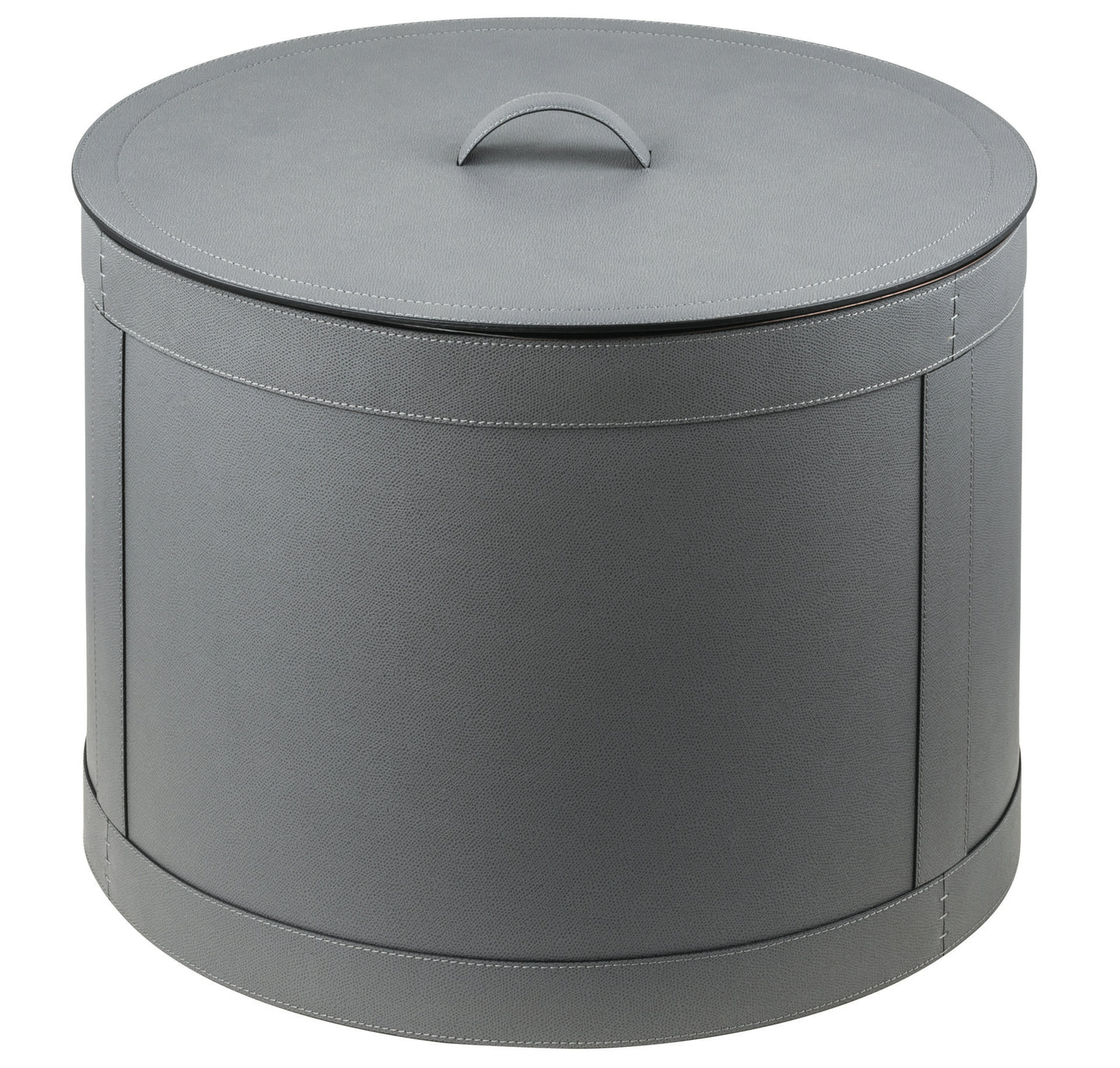 Brus Leather-Covered Bin With Lid And Removable Metal Container, XL-XL low