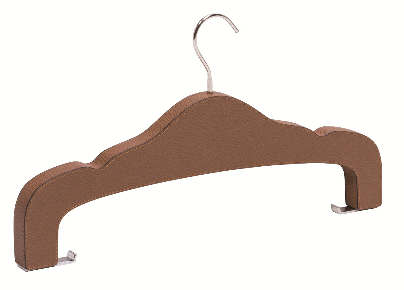 Giobagnara Scott Woman Leather-Covered Wood Flat Hanger | Stylish Wardrobe Accessories, Elegant Closet Organization & Gift Items | 2Jour Concierge, #1 luxury high-end gift & lifestyle shop