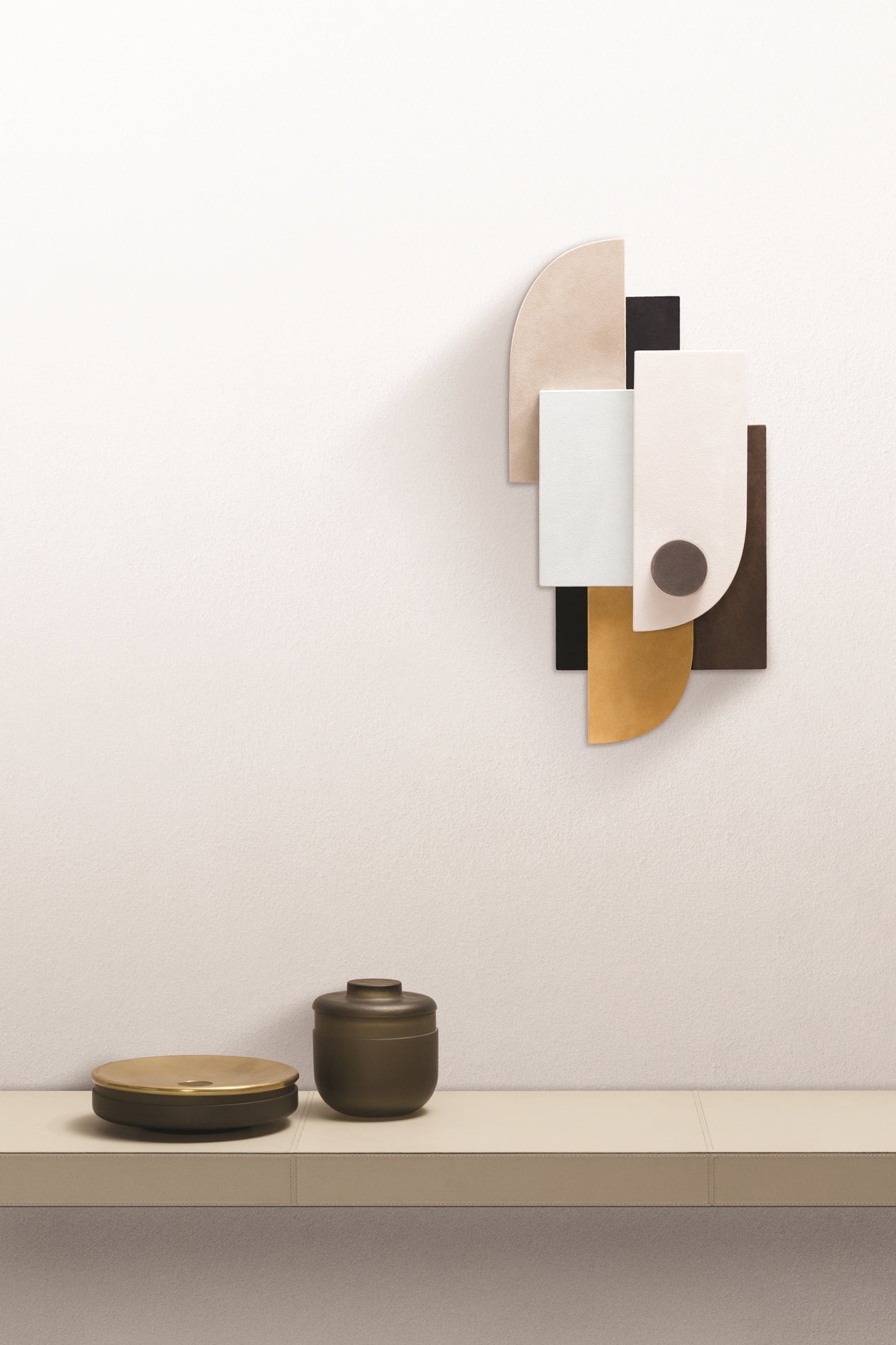 x Stéphane Parmentier Suede-Covered Wood Tabou Parete 1 Artwork | Wall Decor