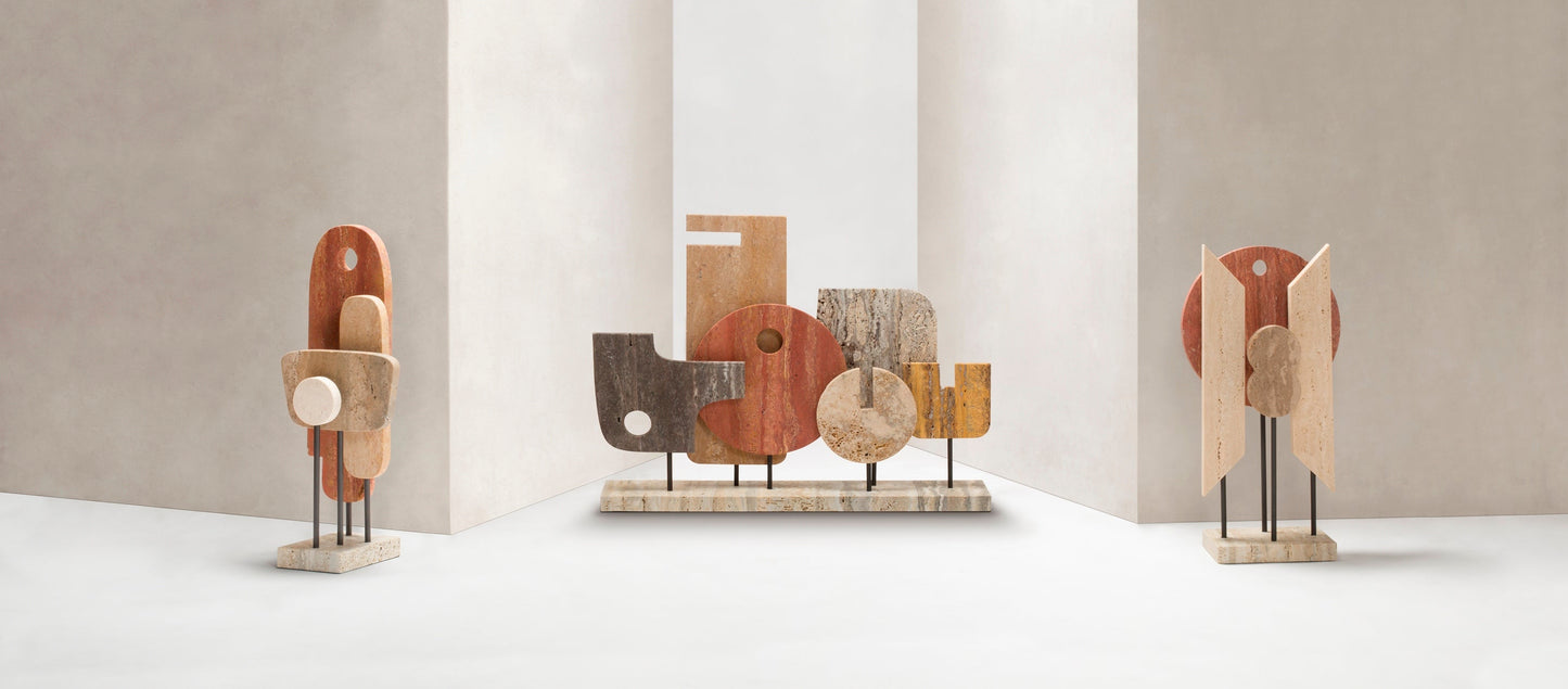 Giobagnara x Stéphane Parmentier: Tabou Travertine Marble Sculpture 5 | Artistic Home Decor, Elegant Sculpture & Collectible Items | 2Jour Concierge, #1 luxury high-end gift & lifestyle shop