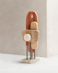 x Stéphane Parmentier Tabou Travertine Marble Sculpture 1