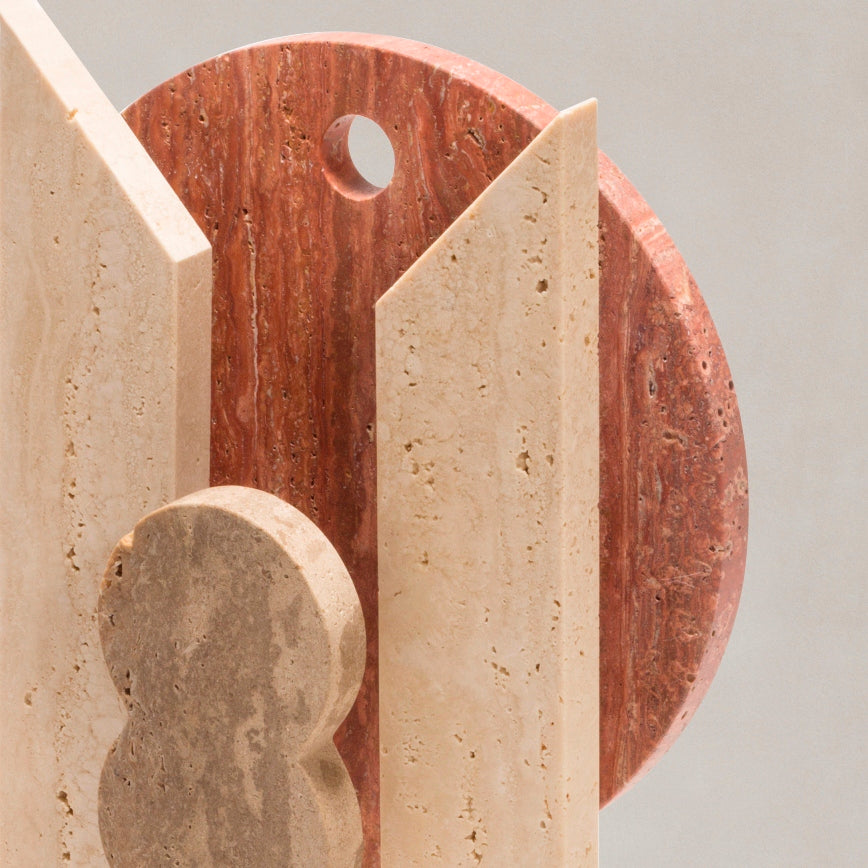 Giobagnara x Stéphane Parmentier: Tabou Travertine Marble Sculpture 2 | Artistic Home Decor, Elegant Sculpture & Collectible Items | 2Jour Concierge, #1 luxury high-end gift & lifestyle shop