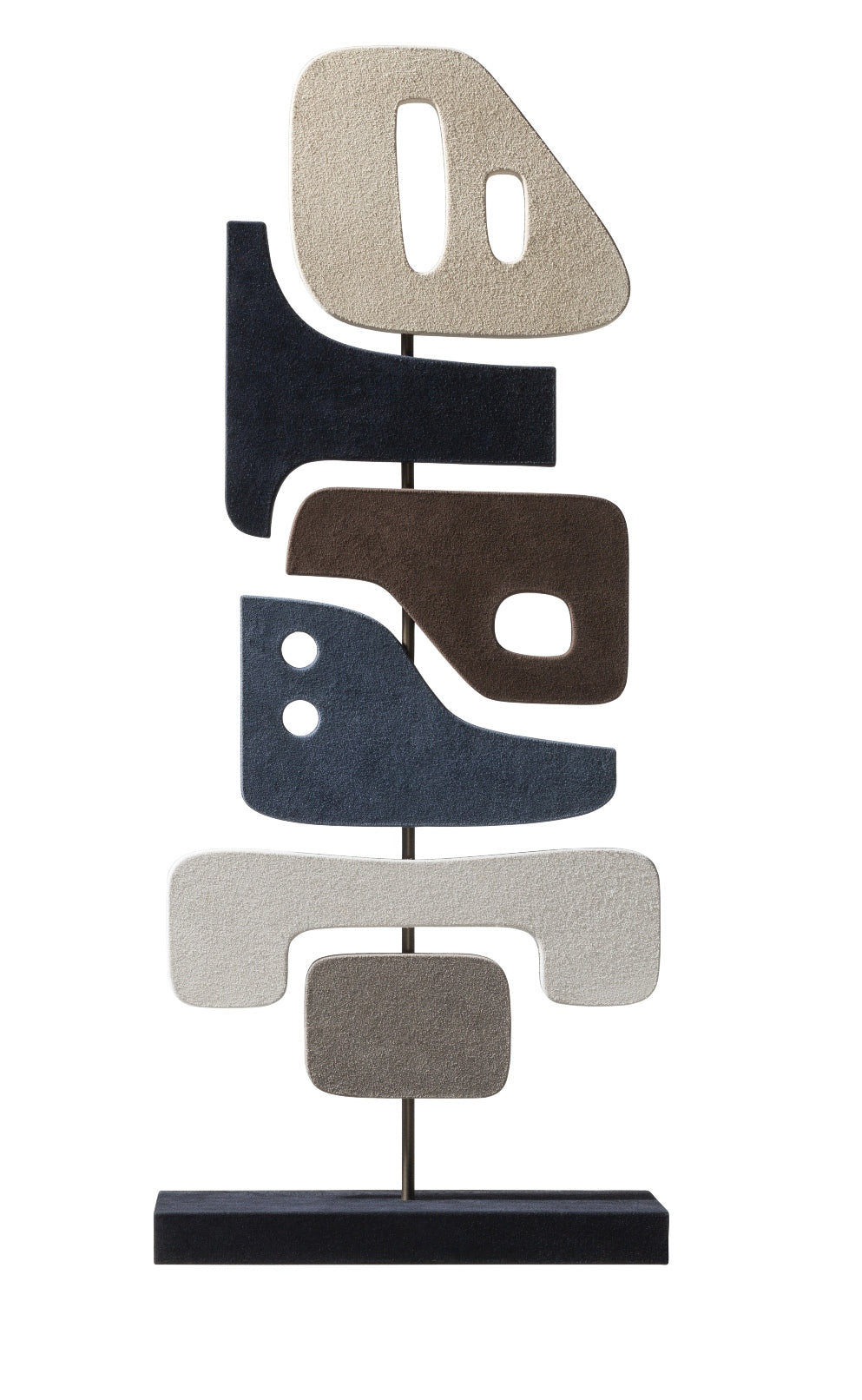 Giobagnara x Stéphane Parmentier: Suede-Covered Wood Tabou Sculpture 3 with Bronze Sticks | Artistic Home Decor, Elegant Sculpture & Collectible Items | 2Jour Concierge, #1 luxury high-end gift & lifestyle shop
