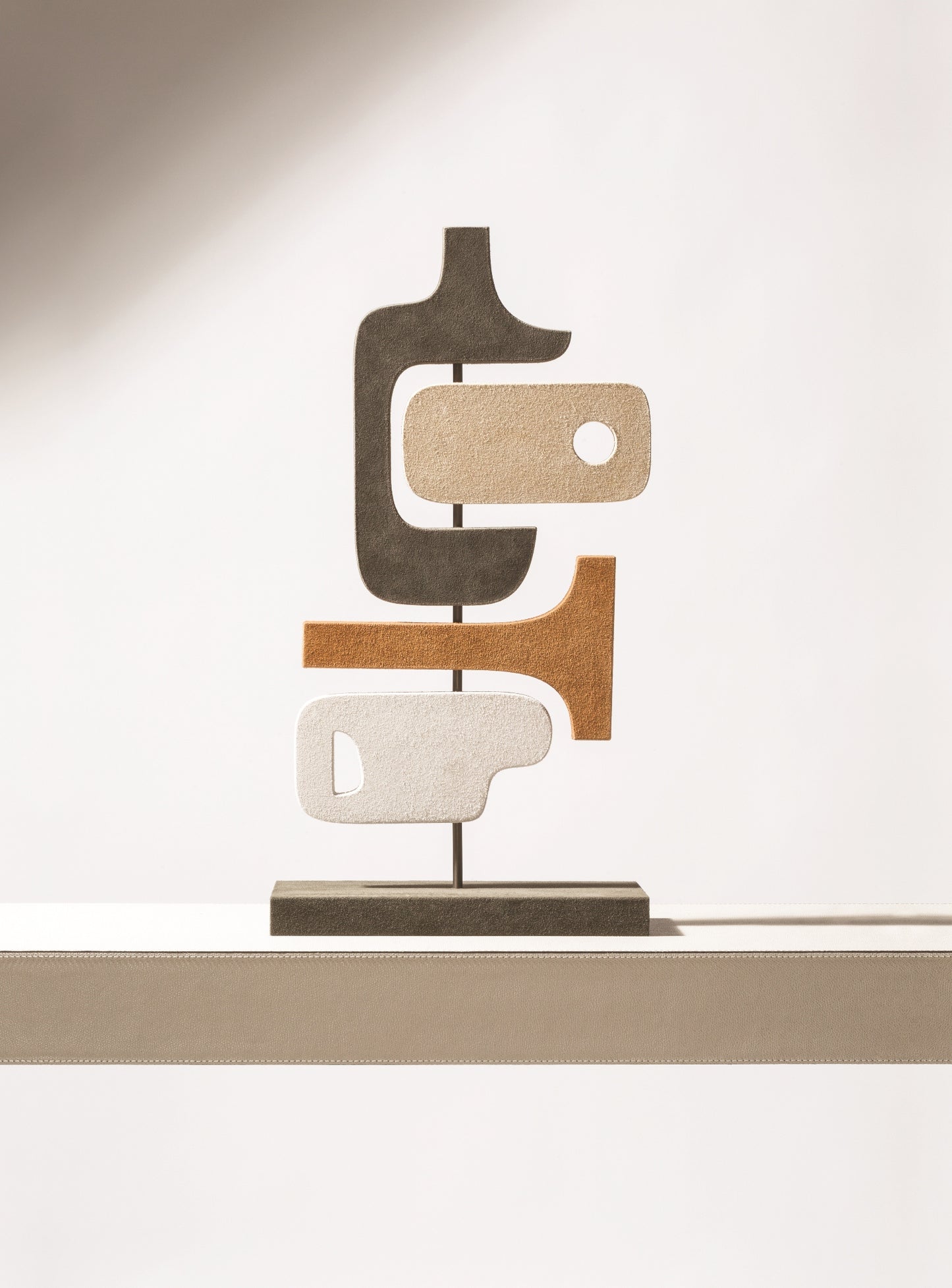 Giobagnara x Stéphane Parmentier: Suede-Covered Wood Tabou Sculpture 4 with Bronze Sticks | Artistic Home Decor, Elegant Sculpture & Collectible Items | 2Jour Concierge, #1 luxury high-end gift & lifestyle shop
