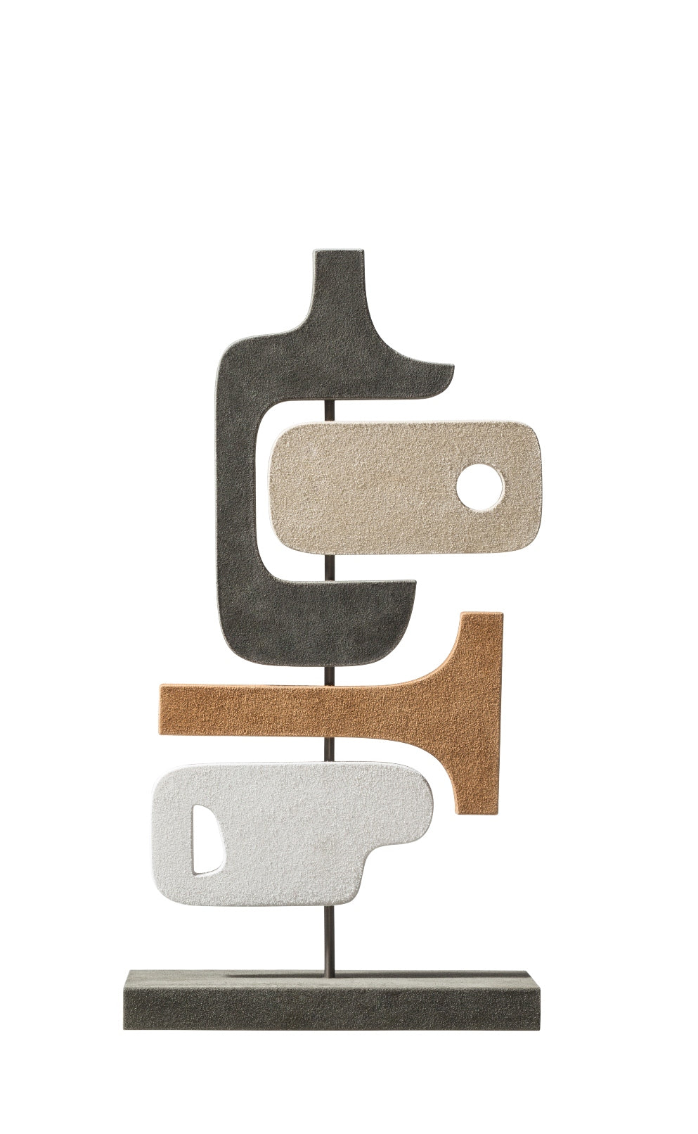 Giobagnara x Stéphane Parmentier: Suede-Covered Wood Tabou Sculpture 4 with Bronze Sticks | Artistic Home Decor, Elegant Sculpture & Collectible Items | 2Jour Concierge, #1 luxury high-end gift & lifestyle shop