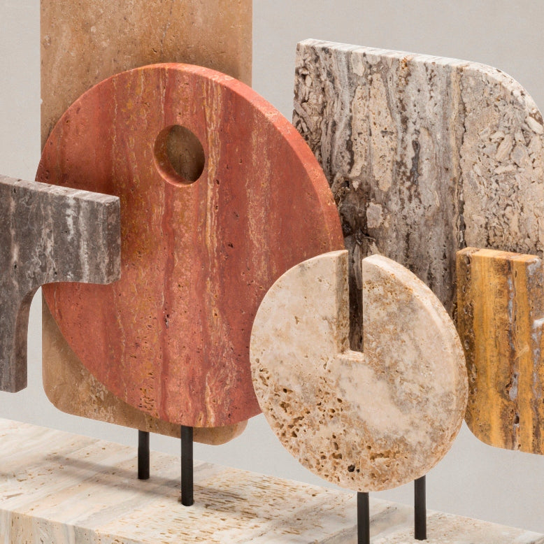 Giobagnara x Stéphane Parmentier: Tabou Travertine Marble Sculpture 5 | Artistic Home Decor, Elegant Sculpture & Collectible Items | 2Jour Concierge, #1 luxury high-end gift & lifestyle shop