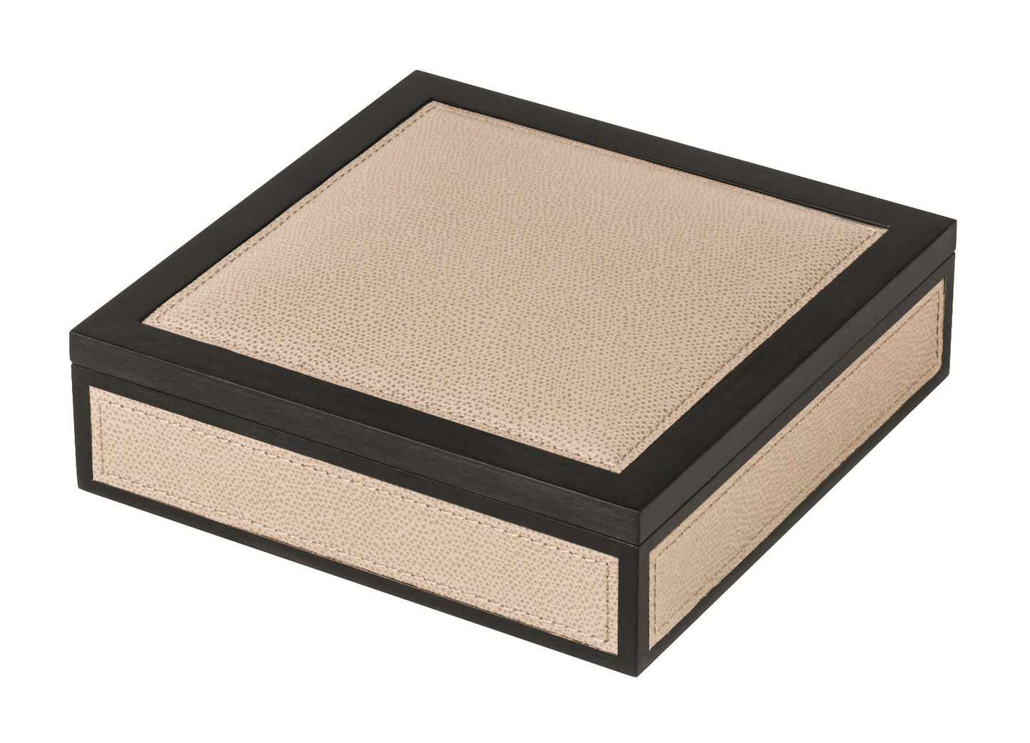 Giobagnara Milano Trinket Box | Maple structure with embedded leather and removable lid featuring a padded surface | Home Decor and Storage | 2Jour Concierge, your luxury lifestyle shop