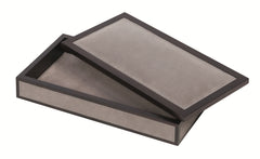 Milano Maple Trinket Box Rectangular w Leather Removable Lid