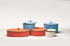 Harris Leather-Covered Trinket Box with Removable Lid, Round S