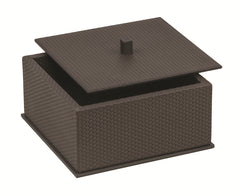 Firenze Leather-Covered Wood Trinket Box With Lid Square Large