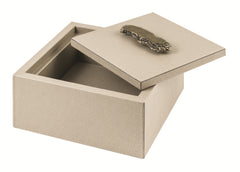 Ambra Leather-Covered Wood Trinket Box Square M