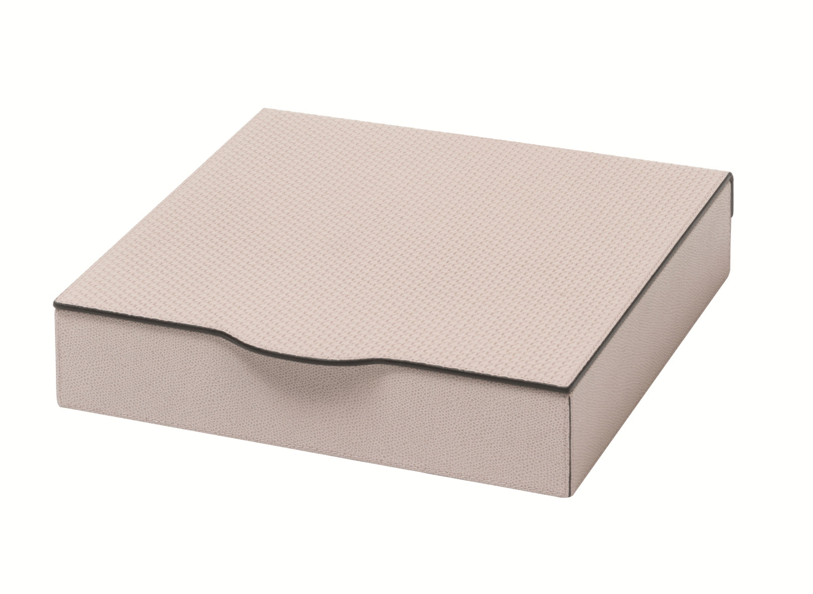 Giobagnara Luna Trinket Box | Leather-covered wood structure with hinged lid | Available in square, rectangular, and long rectangular shapes | Home Decor and Storage | 2Jour Concierge, your luxury lifestyle shop