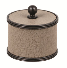 Amalfi Leather-Covered Brass Bathroom Box Large