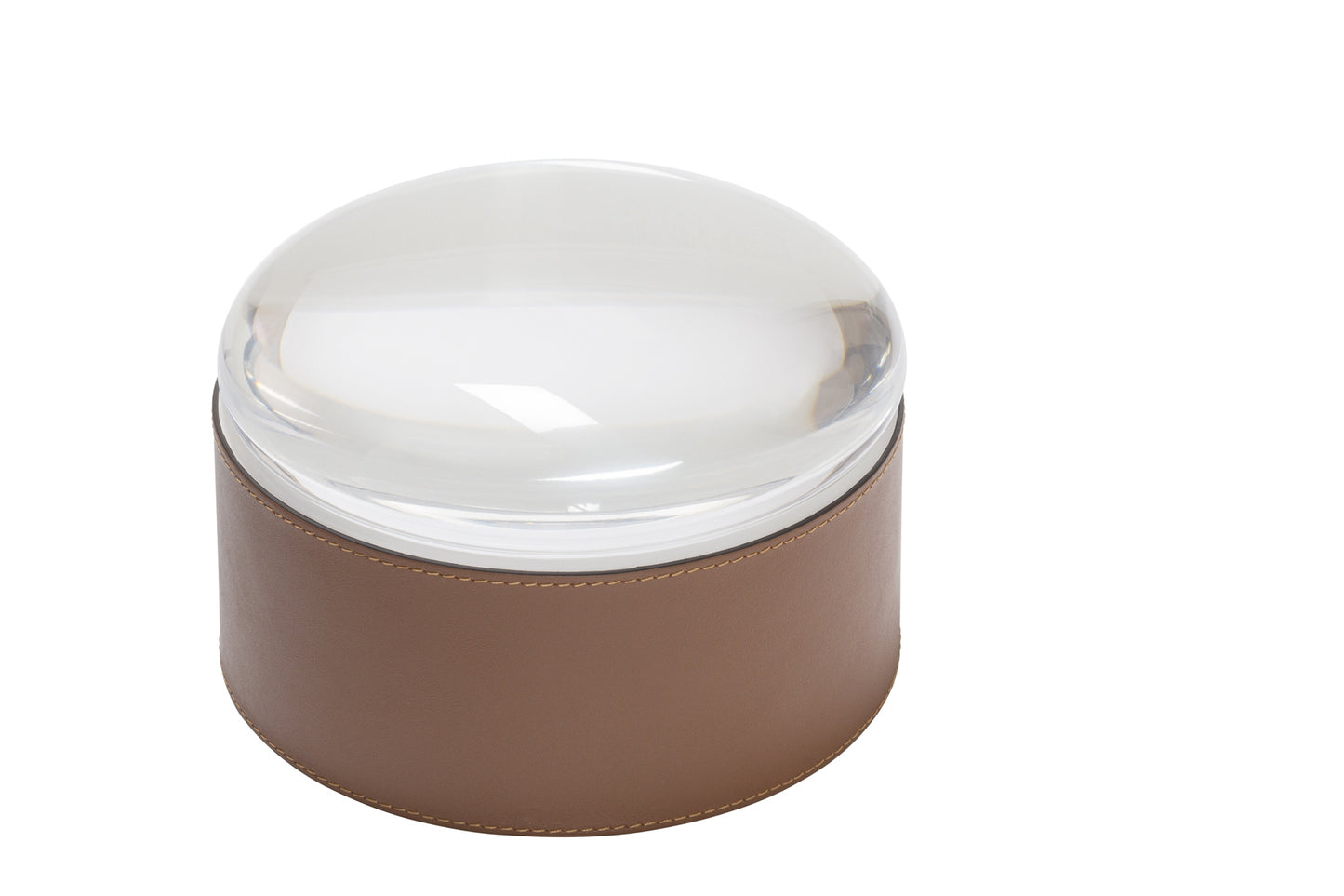x Stephane Parmentier Dew Leather Trinket Box Round with Plexiglass Lid n°2