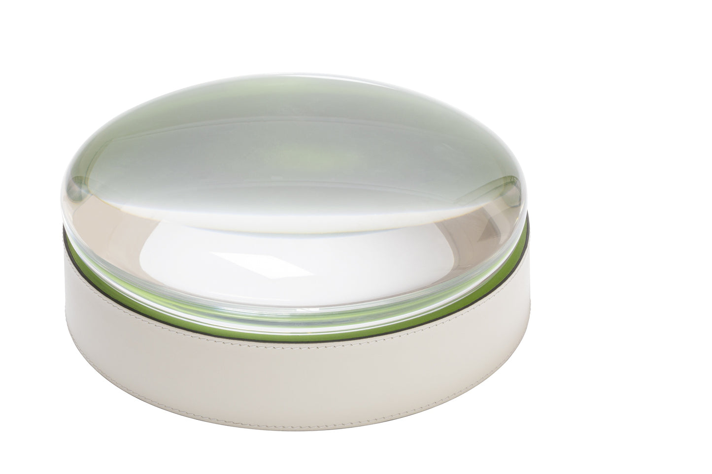 x Stephane Parmentier Dew Leather Trinket Box Round with Plexiglass Lid n°3