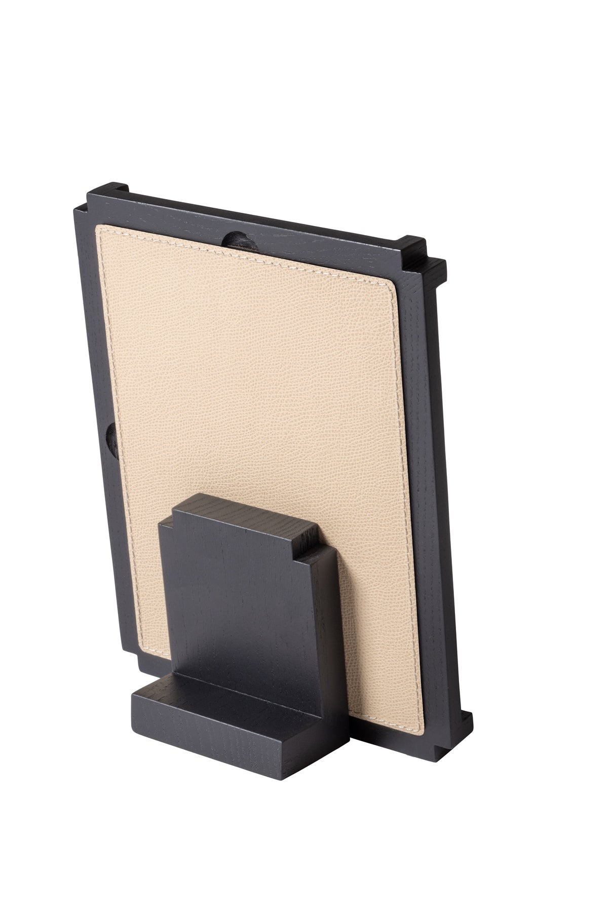 Giobagnara Structura Leather & Wood Picture Frame | Minimal design with distinctive "L" shaped corners | Combines wood and the finest Italian leather for perfect aesthetic balance | Magnetic back support allows for horizontal or vertical display | Elegant and versatile accessory | Home Decor and Accessories | 2Jour Concierge, your luxury lifestyle shop