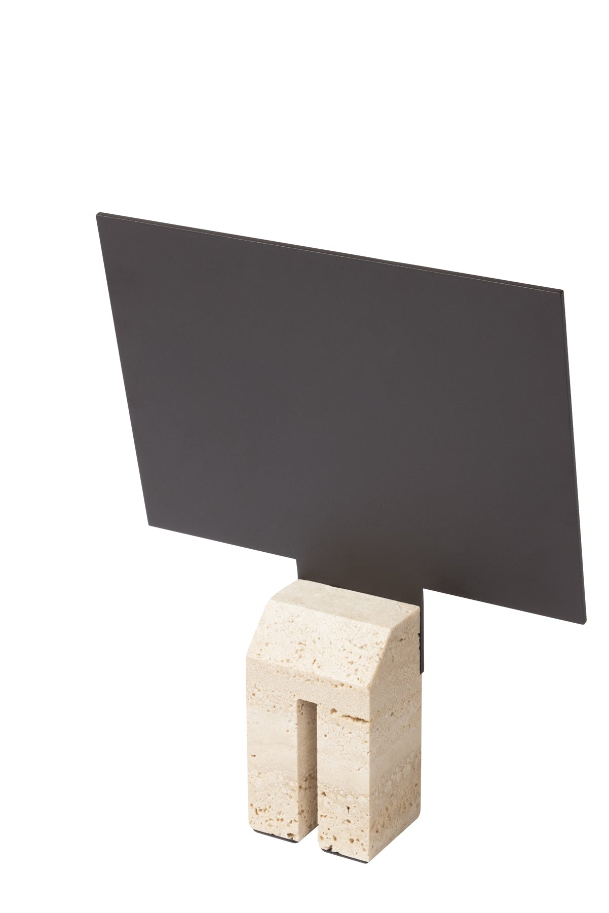 Pillar Metal & Marble Picture | Menu Frame Stand w Leather Inserts