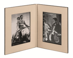 Book Leather Vertical Picture Frame w Flexible Plastic Protection L